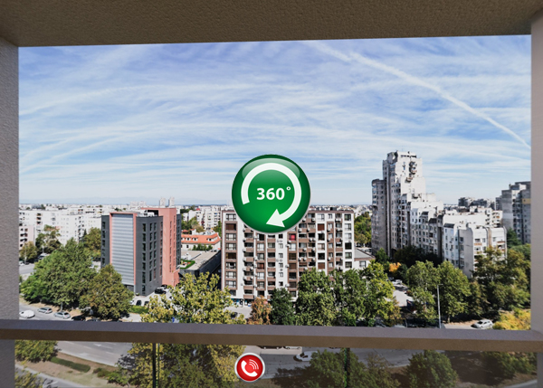 Интерактивен изглед от тераса на бъдеща сграда в Пловдив